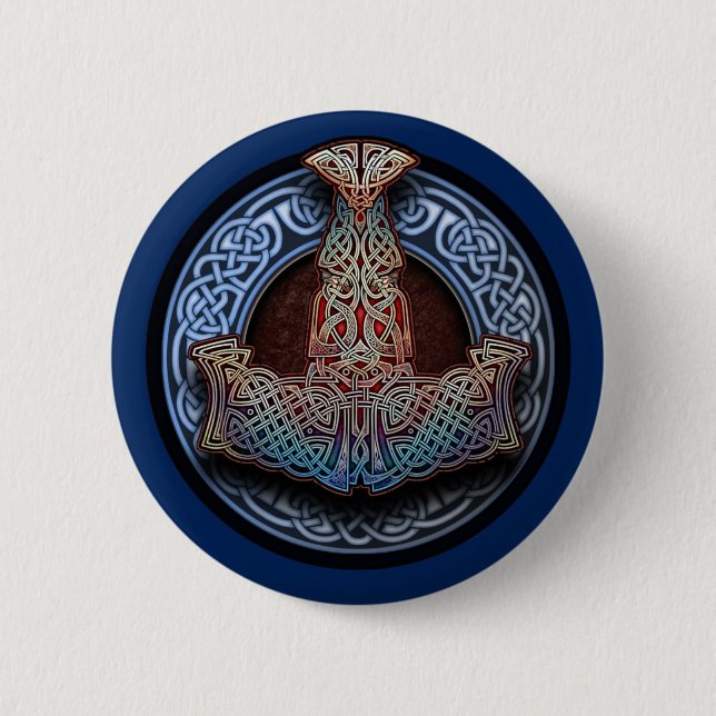 Badge Rond 5 Cm Bouton rond du marteau du Thor (Devant)