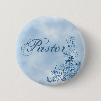 Badge Rond 5 Cm Bouton rond du pasteur : Elégance bleu ciel