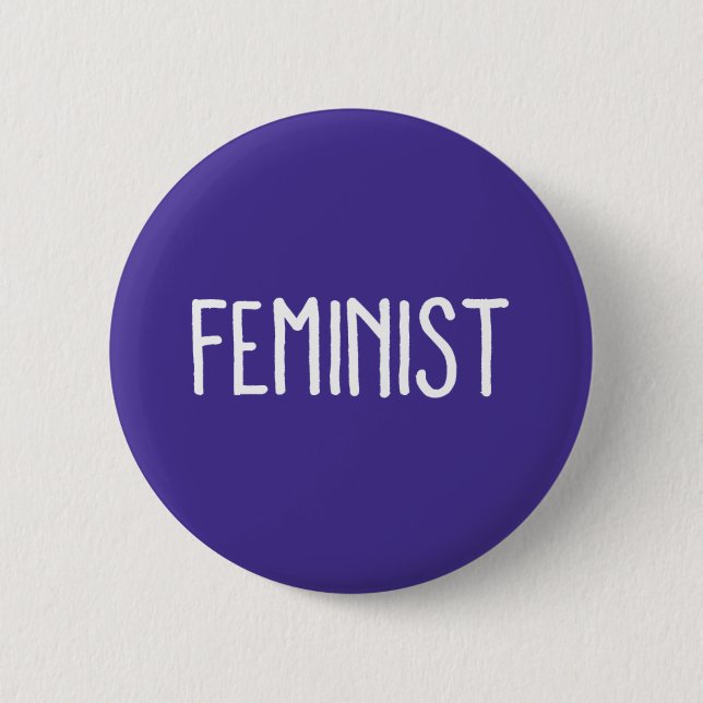 Badge Rond 5 Cm Bouton rond féministe pourpre (Devant)