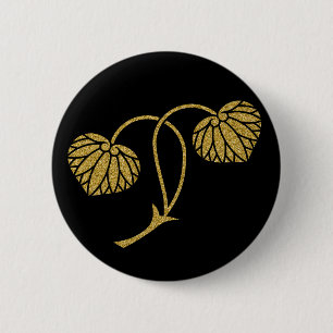 Badge Rond 5 Cm Bouton rond feuille de 2 hollyhock [Family Crest]