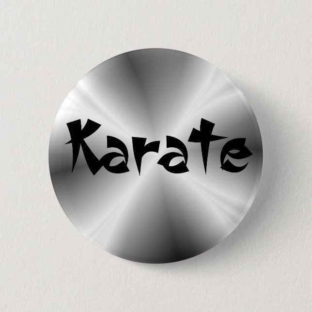 Badge Rond 5 Cm Bouton rond Karate Argent Faux (Devant)
