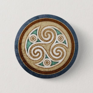 Badge Rond 5 Cm Bouton rond léger de Triskele