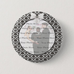 Badge Rond 5 Cm Bouton rond Mariage Damask Elegance