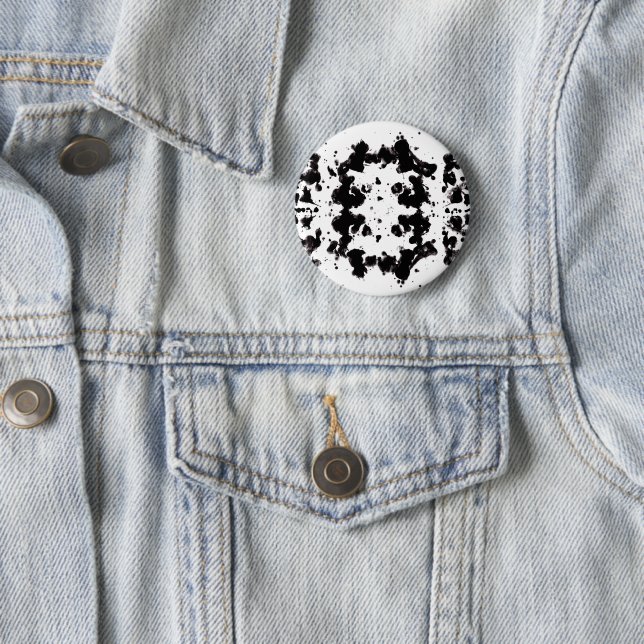 Badge Rond 5 Cm Bouton rond noir et blanc (En situation)