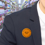 Badge Rond 5 Cm Bouton rond orange de marque commerciale<br><div class="desc">Bouton de forme ronde que vous pouvez customiser pour mettre votre nom d'entreprise et logo. Vous pouvez utiliser ce bouton comme accessoire uniforme de votre personnel. Vous pouvez également l'utiliser comme accessoire d'emballage. Vous pouvez également l'inclure dans vos documents de marketing pour faire de la publicité pour votre entreprise ou...</div>