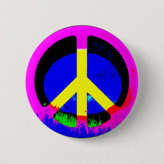 Badge Rond 5 Cm Bouton rond psychédélique coloré de signe de paix
