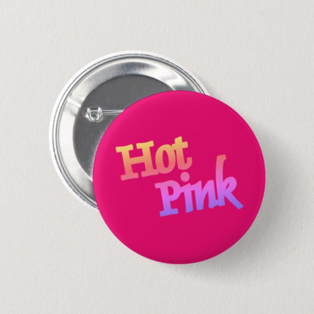 Badge Rond 5 Cm Bouton rond rose chaud (Devant & derrière)