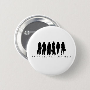 Badge Rond 5 Cm Bouton rond silhouette de femme qui réussit