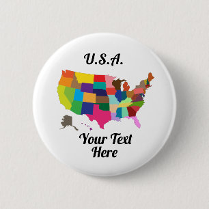 Badge Rond 5 Cm Bouton rond USA