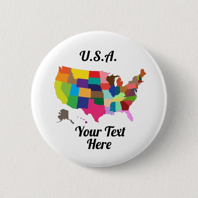 Badge Rond 5 Cm Bouton rond USA (Devant)