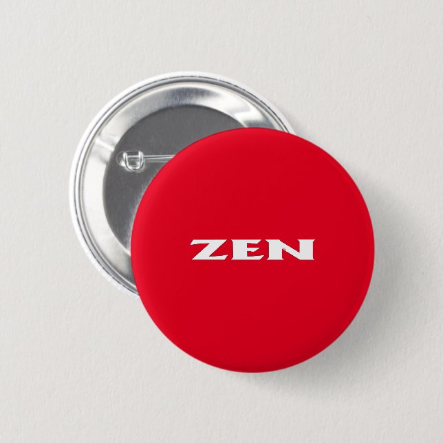 Badge Rond 5 Cm Bouton rond Zen blanc rouge (Devant & derrière)