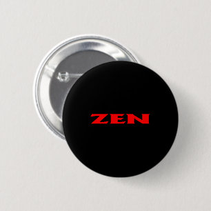 Badge Rond 5 Cm Bouton rond Zen rouge noir