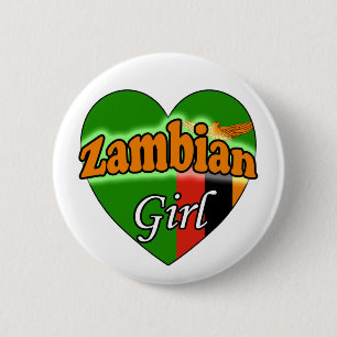 Badge Rond 5 Cm Bouton Ronde fille Zambien 5,7 Cm