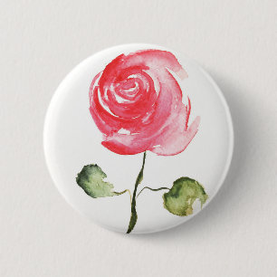 Badge Rond 5 Cm Bouton rose