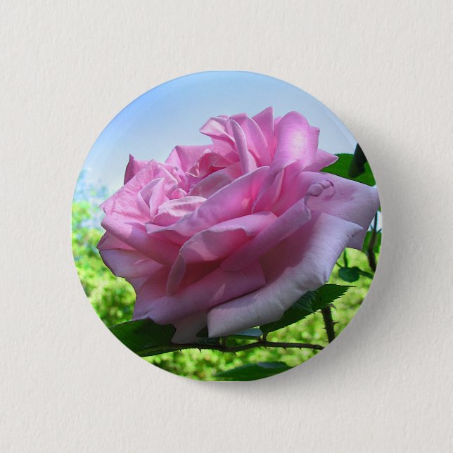 Badge Rond 5 Cm Bouton rose (Devant)