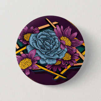 Badge Rond 5 Cm Bouton rose