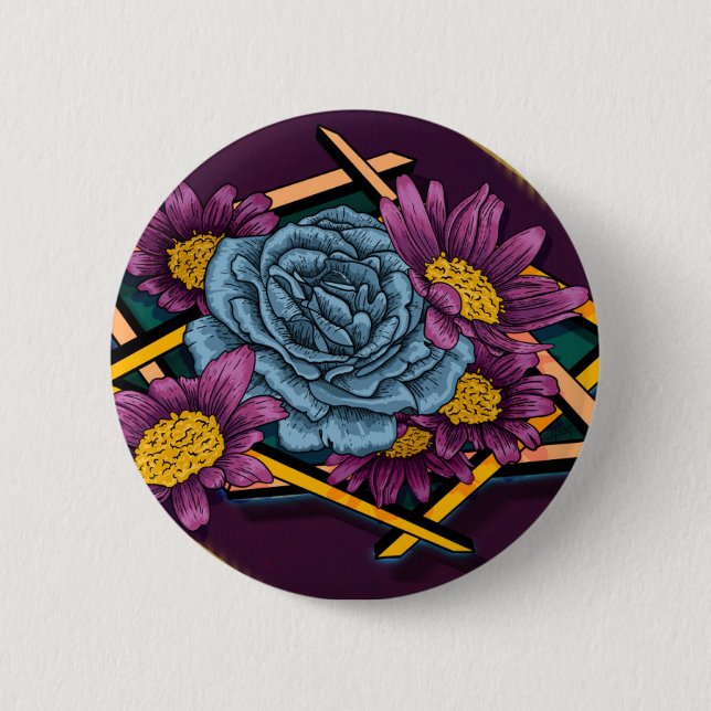 Badge Rond 5 Cm Bouton rose (Devant)