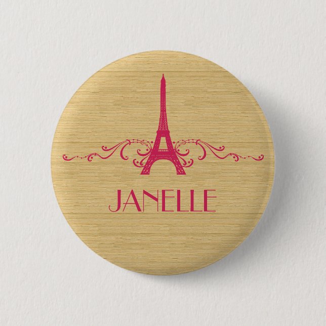 Badge Rond 5 Cm Bouton rose (Devant)