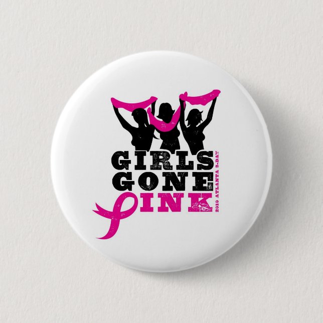 Badge Rond 5 Cm Bouton rose allé par filles (Devant)