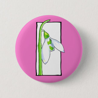 Badge Rond 5 Cm Bouton rose blanc