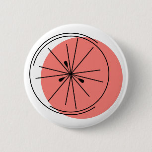 Badge Rond 5 Cm Bouton rose Citrus