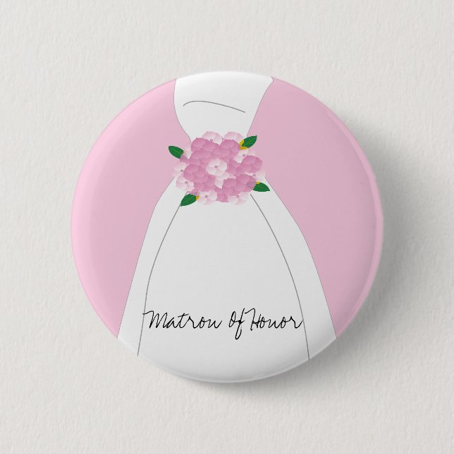 Badge Rond 5 Cm Bouton rose de dame de honneur (Devant)