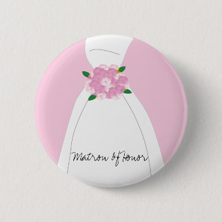 Badge Rond 5 Cm Bouton rose de dame de honneur