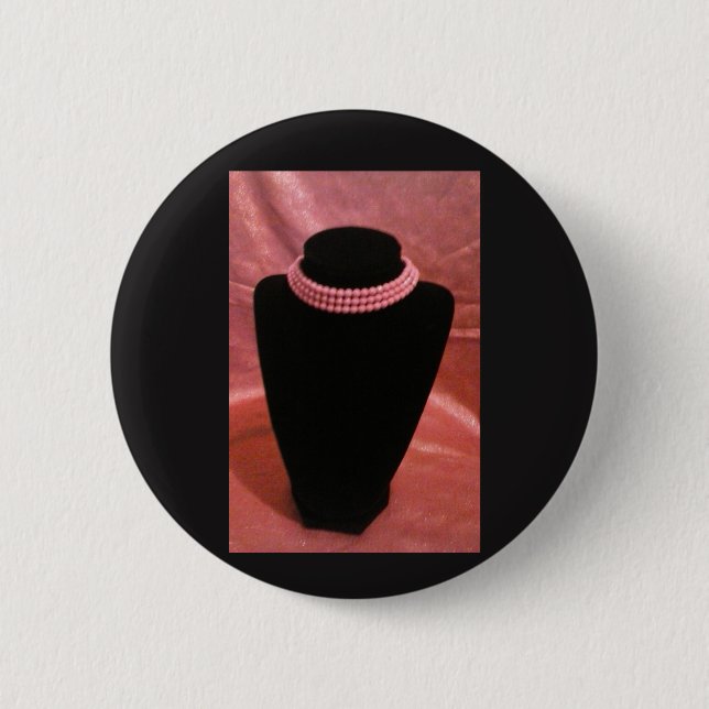 Badge Rond 5 Cm bouton rose de foulard (Devant)