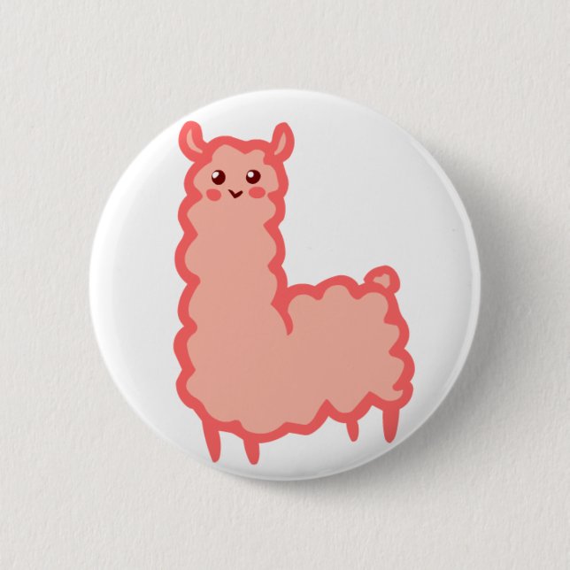 Badge Rond 5 Cm bouton rose de lama (Devant)