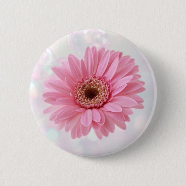 Badge Rond 5 Cm Bouton rose de marguerite de Gerbera (Devant)