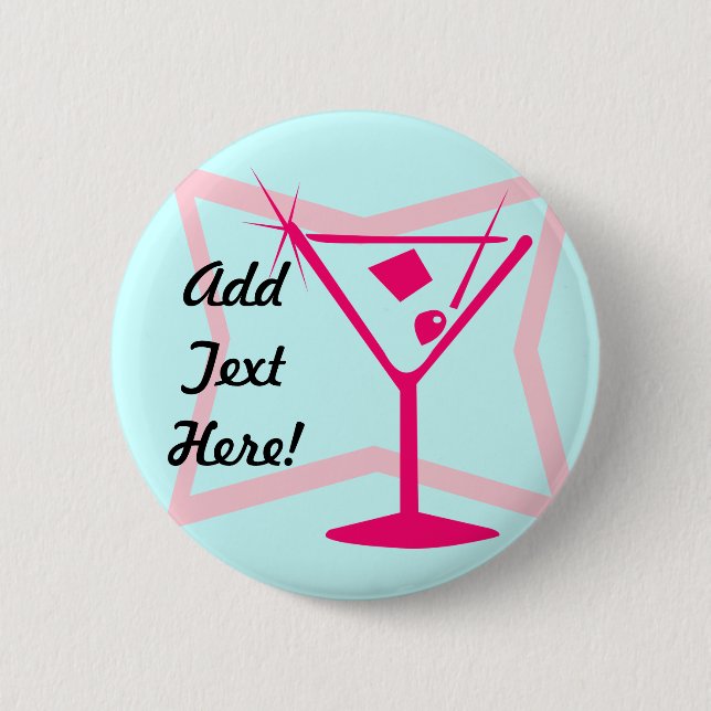 Badge Rond 5 Cm Bouton rose de Martini (Devant)