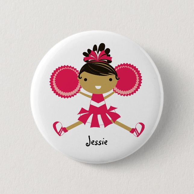 Badge Rond 5 Cm Bouton rose de nom de fête d'anniversaire de (Devant)