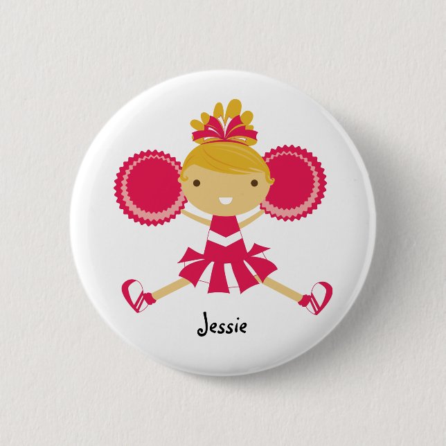 Badge Rond 5 Cm Bouton rose de nom de fête d'anniversaire de (Devant)
