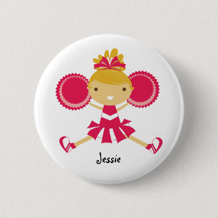 Badge Rond 5 Cm Bouton rose de nom de fête d'anniversaire de