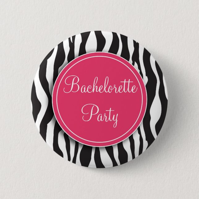 Badge Rond 5 Cm Bouton rose de partie de Bachelorette d'impression (Devant)