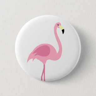 Badge Rond 5 Cm Bouton rose de Pin d'insigne de Flamant rose