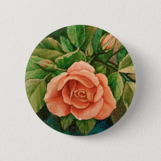 Badge Rond 5 Cm Bouton Rose de plage