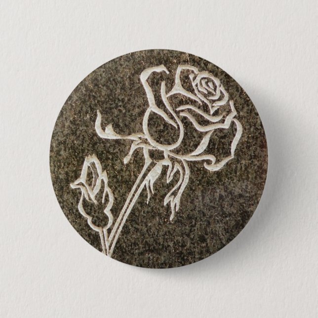 Badge Rond 5 Cm Bouton rose de Saint-Valentin (Devant)