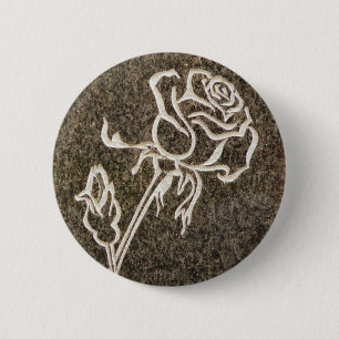 Badge Rond 5 Cm Bouton rose de Saint-Valentin