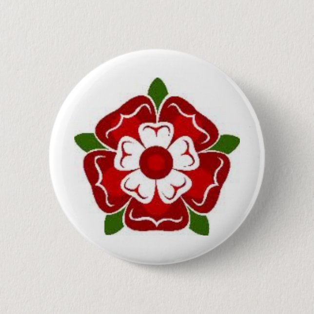 Badge Rond 5 Cm Bouton rose de Tudor (Devant)
