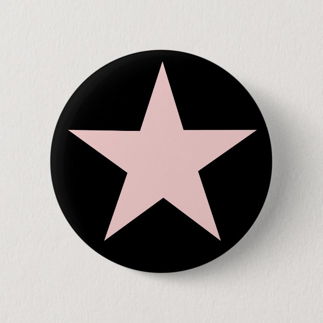 Badge Rond 5 Cm Bouton rose d'étoile (Devant)