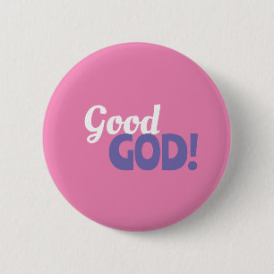 Badge Rond 5 Cm Bouton rose du bon Dieu