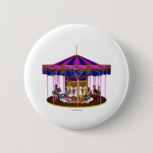 Badge Rond 5 Cm Bouton rose du carrousel (Devant)