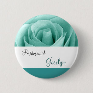 Badge Rond 5 Cm Bouton rose en bon état vert et de Teal de