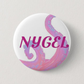Badge Rond 5 Cm Bouton rose et blanc NYGEL