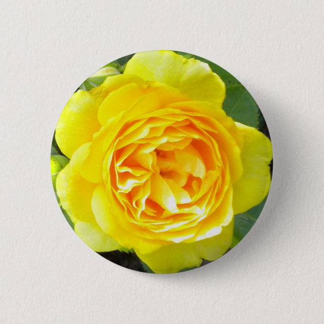Badge Rond 5 Cm Bouton rose jaune (Devant)