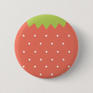 Badge Rond 5 Cm Bouton rose mignon de fraise