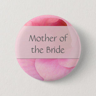 Badge Rond 5 Cm Bouton rose mou de jeune mariée - customisé
