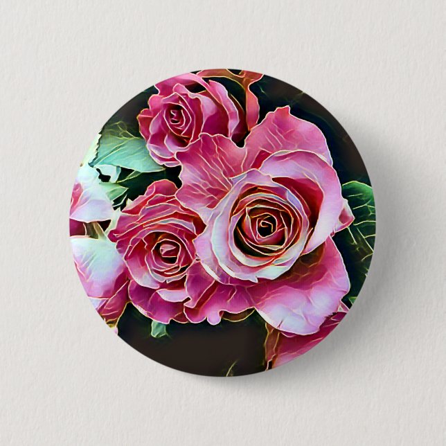 Badge Rond 5 Cm Bouton ROSE ROSE ROSE ROSE (Devant)