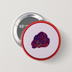 Badge Rond 5 Cm Bouton Rose rouge